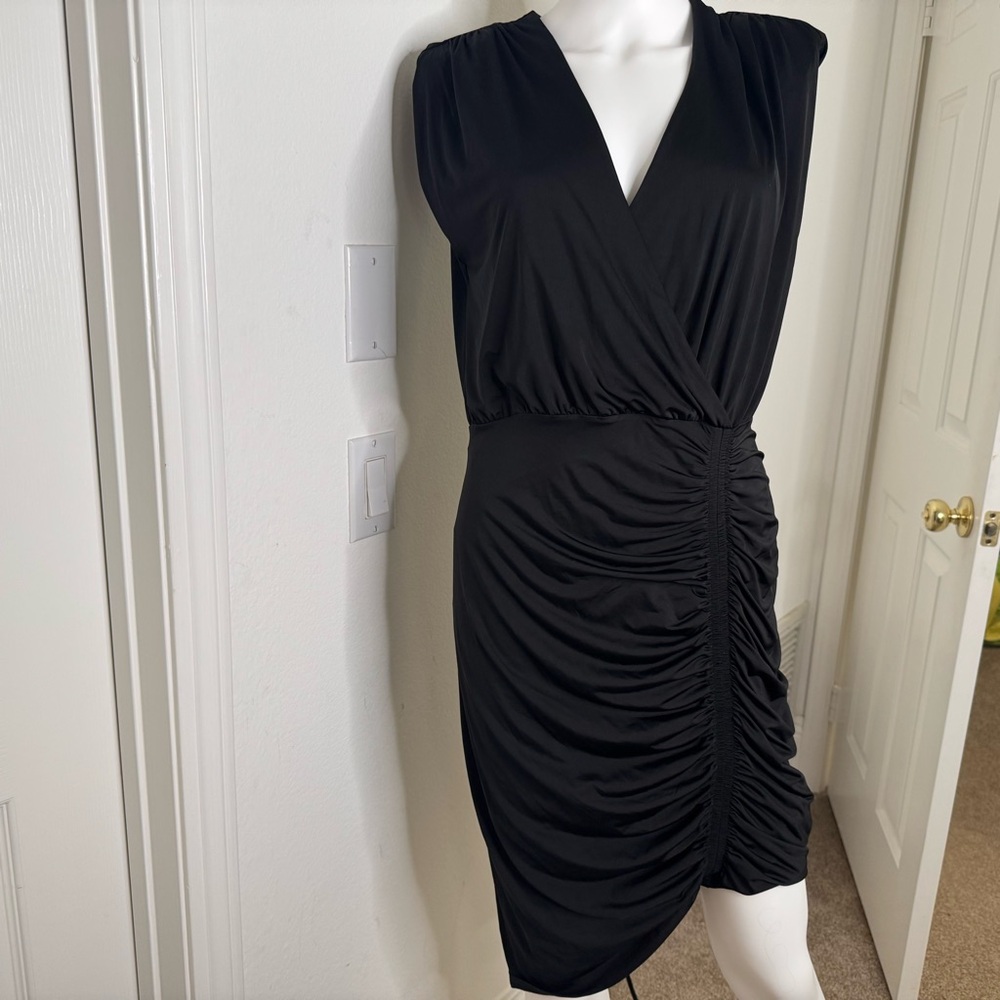 NWT - Express Black Asymmetrical Ruched Dress